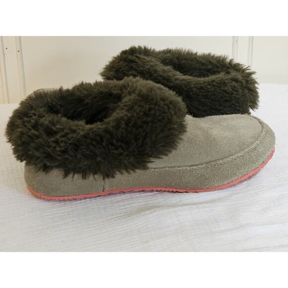 Sorel Go Coffee Run Slippers Womens Size 5 Suede Faux Fur Fuzzy Comfort - Picture 6 of 12